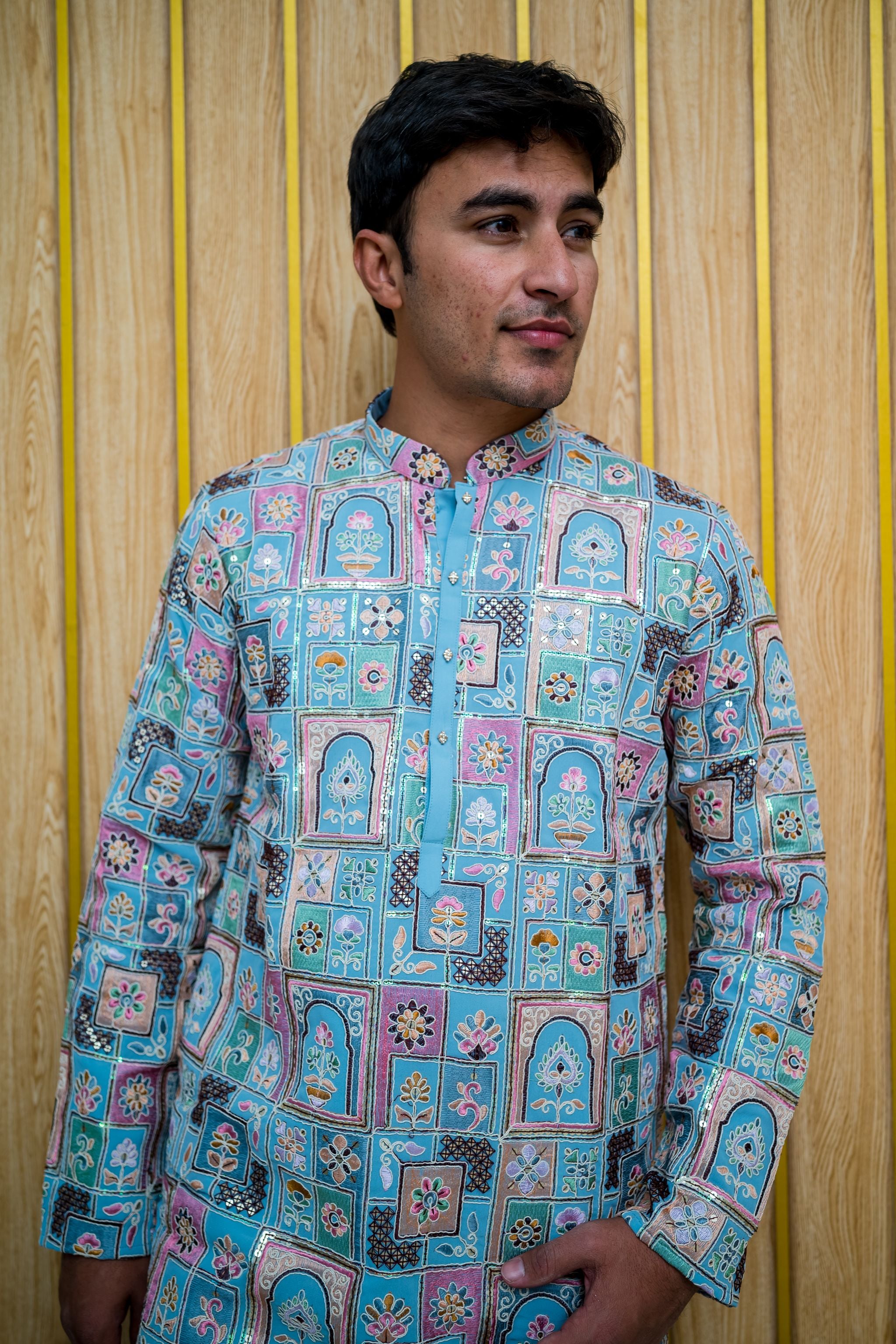 Printed Lucknowi Kurta (10045)