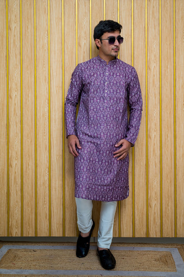 Men's Bandhani print Cotton Kurta(6534)