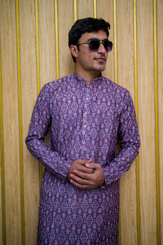 Men's Bandhani print Cotton Kurta(6534)