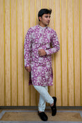 Purple Floral Thread Work Kurta(10058)