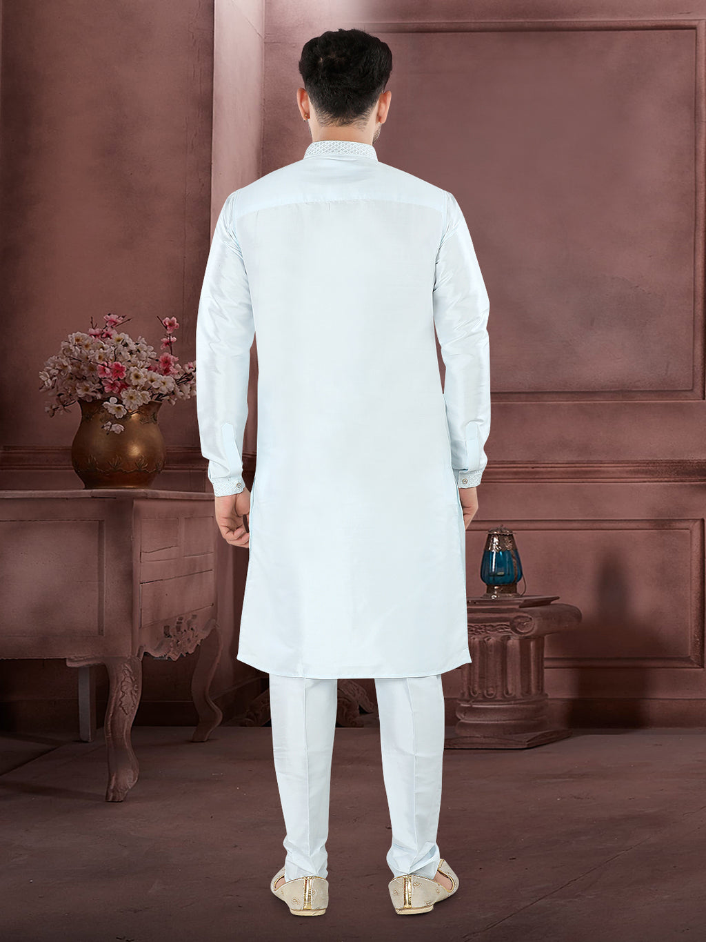 Sky Whisper Premium Kurta Set – Elegant Light Sky Blue Ethnic Wear(k119)