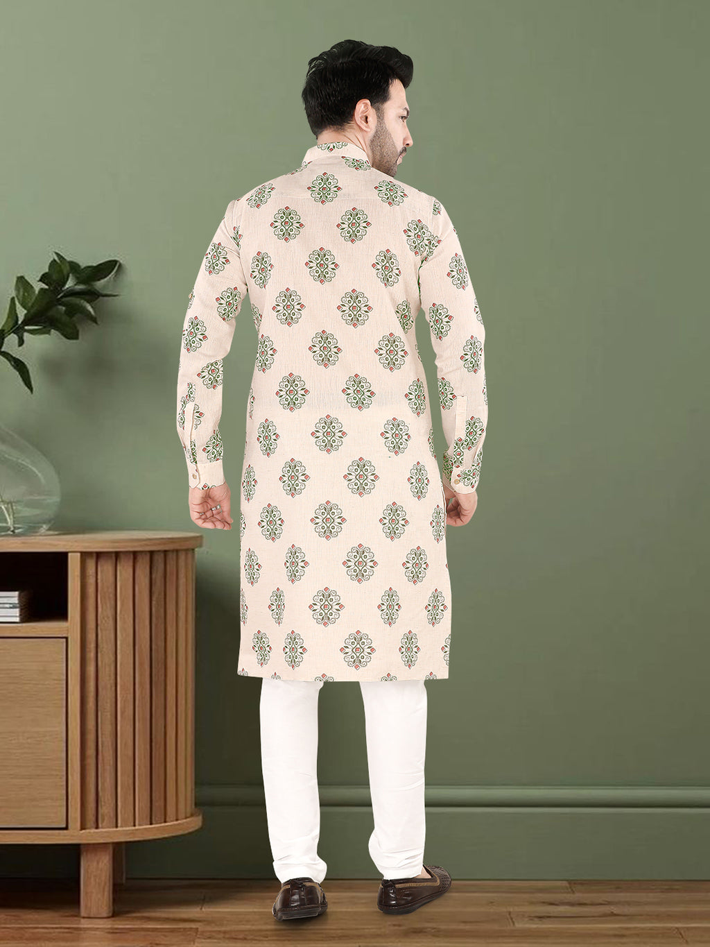 Soft Bloom Motif Kurta” – By Miitsu (20196)