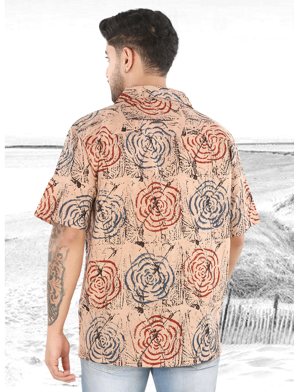 Men’s Ajrakh Printed Half Sleeve Casual Shirt(1112)