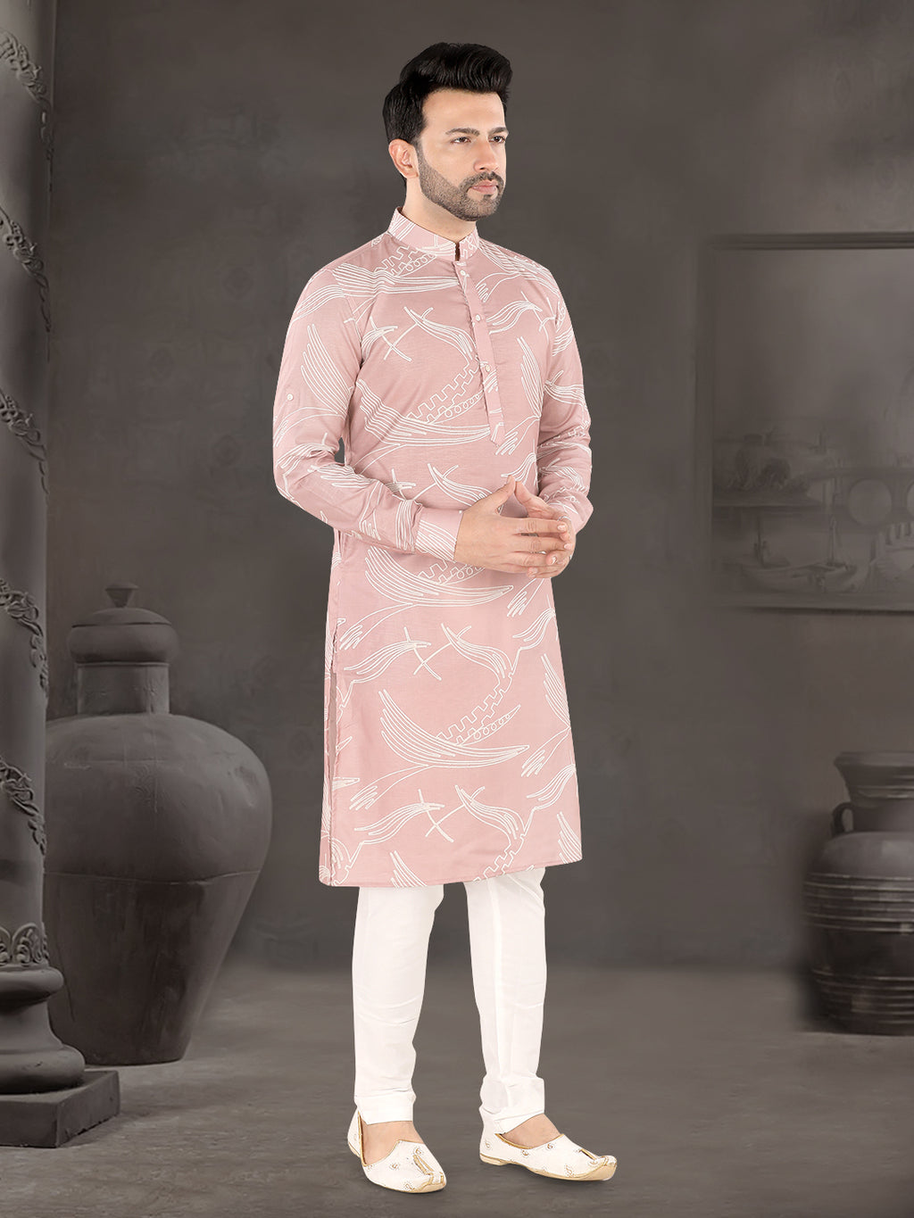 Rose Mist Contemporary Print Kurta (20142)