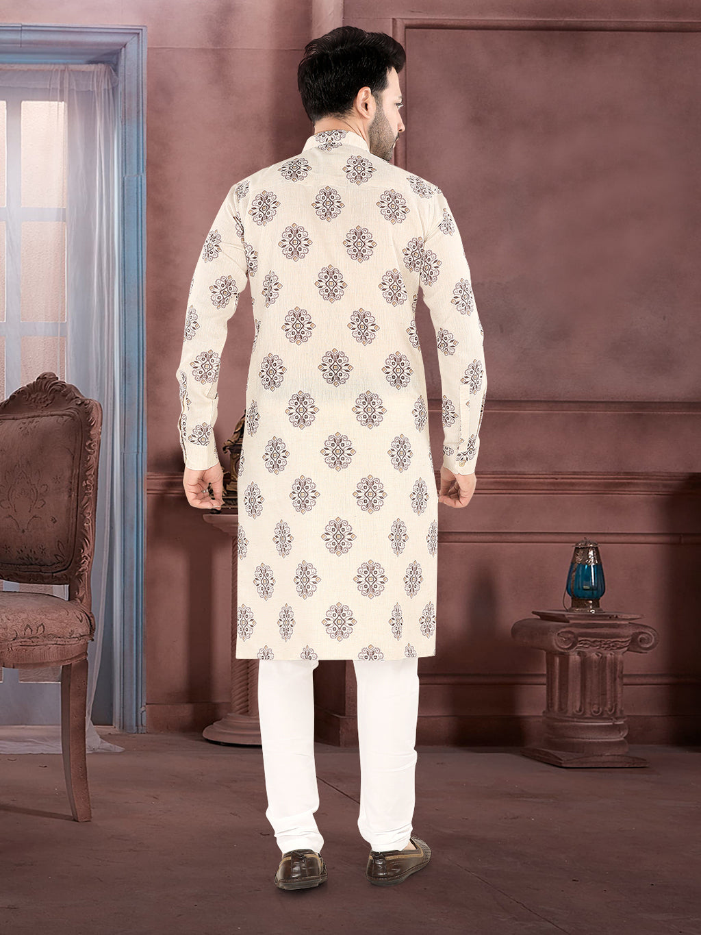 Royal Sand Motif Kurta” – By Miitsu (20196)