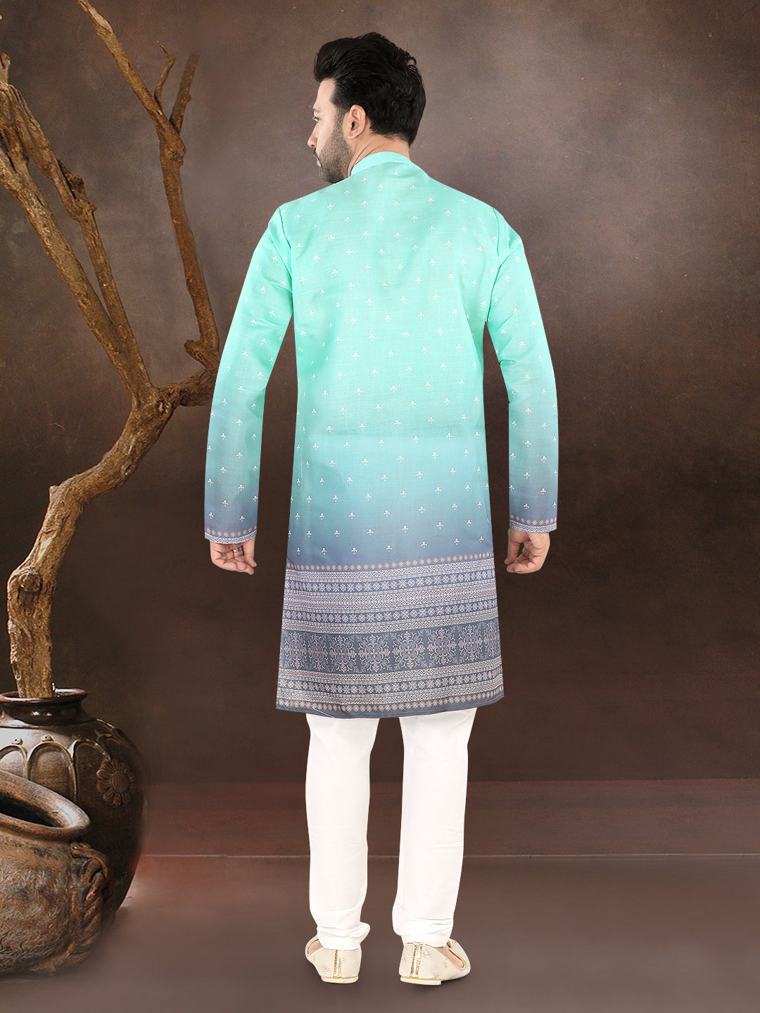 Pista Heritage Border Kurta (7080)