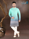 Pista Heritage Border Kurta (1944)