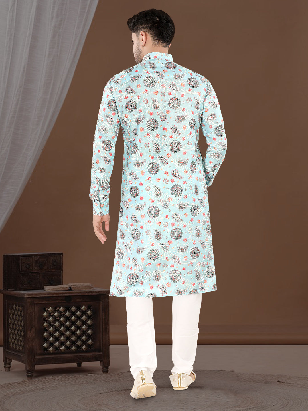 Sky Bloom Ethnic Print Kurta(20178)