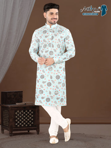 Sky Bloom Ethnic Print Kurta(20178)