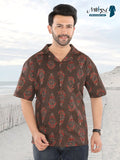 Earth Brown Heritage Medallion Ajrakh Print Shirt (1104)