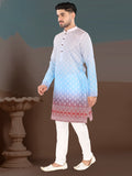 Sky Blue Ombre Printed Festive Kurta Set (1902)
