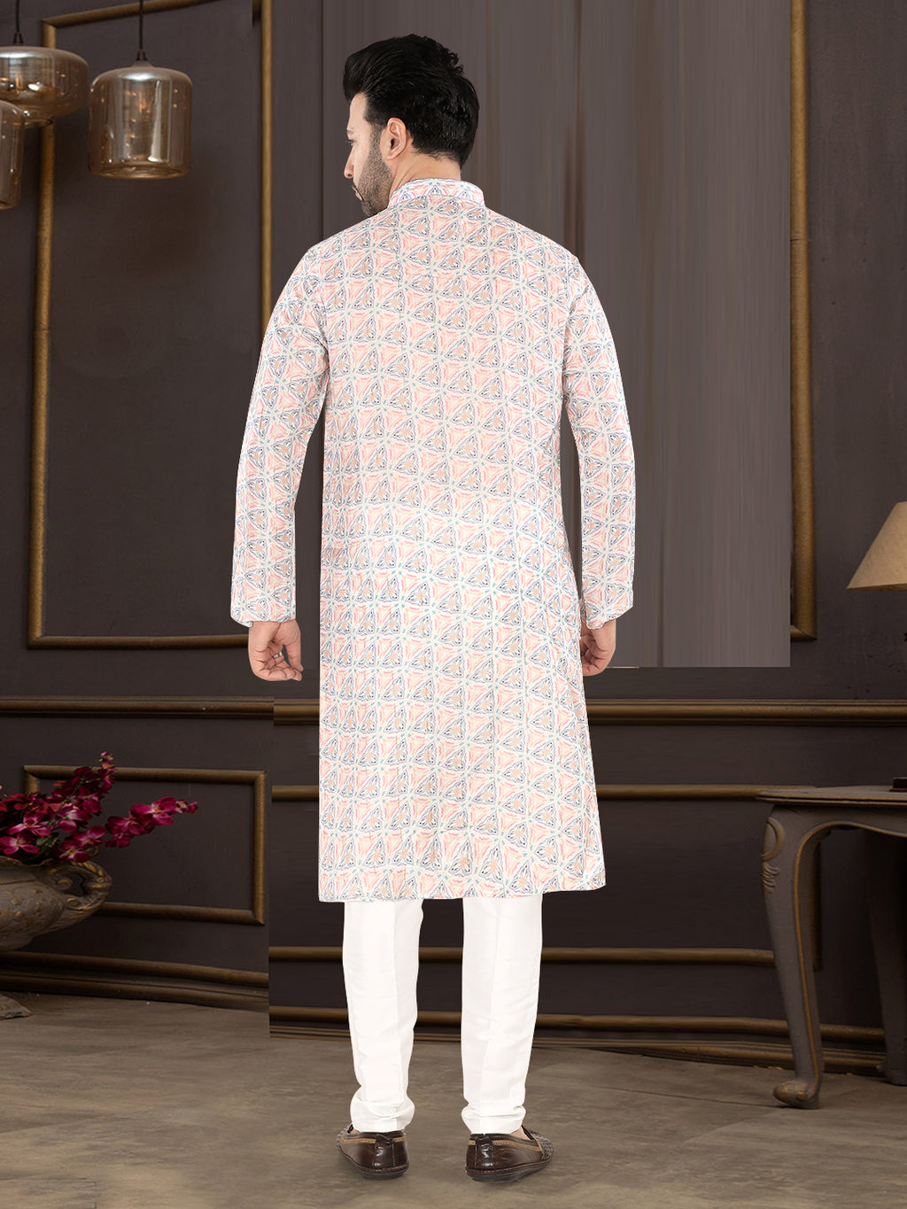 Pastel Prism Heritage Print Kurta (9032)