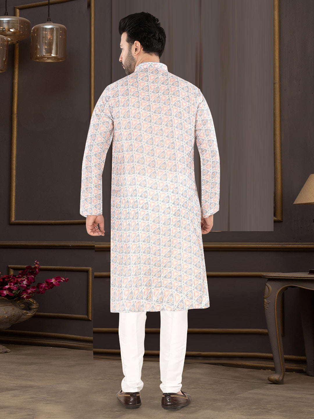 Pastel Prism Heritage Print Kurta (9032)