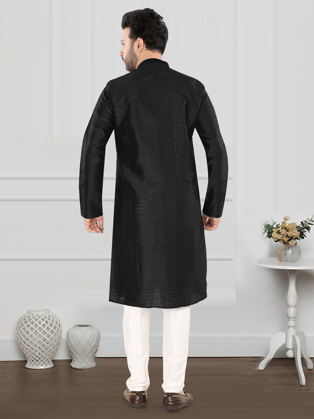 Noir Shimmer Classic Kurta" – By Miitsu (4250)