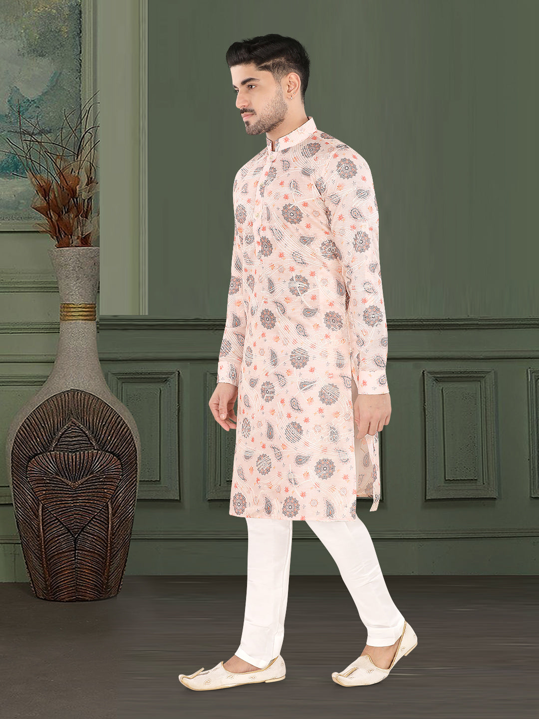 Pinkish Aura Traditional Print Kurta (20178)