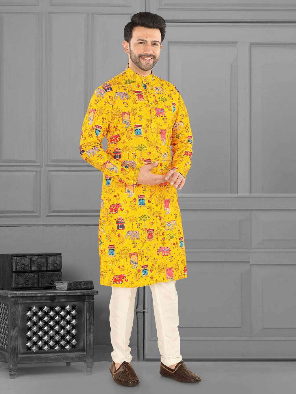 Rajrang Utsav Yellow Kurta" – By Miitsu (267)