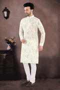 Ivory Botanical Print Kurta (20266)