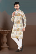 Cream Heritage Motif Print Kurta (20155)