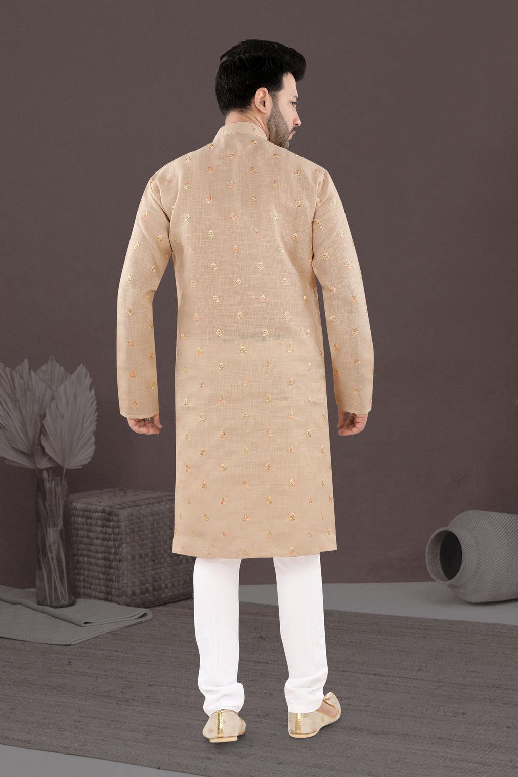 Ivory Sand Kurta – Subtle Embroidered Festive Elegance (1631)