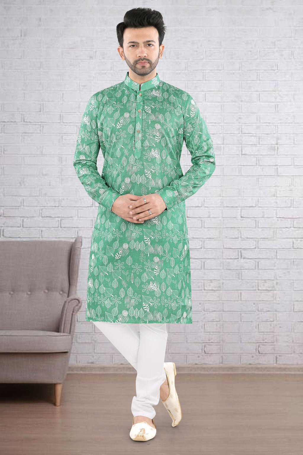 Verdant Vriksha Classic Kurta Set – By Miitsu (6430)