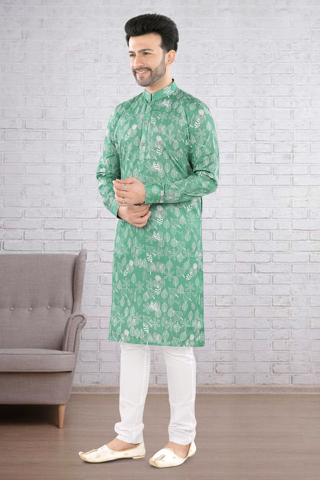 Verdant Vriksha Classic Kurta Set – By Miitsu (6430)
