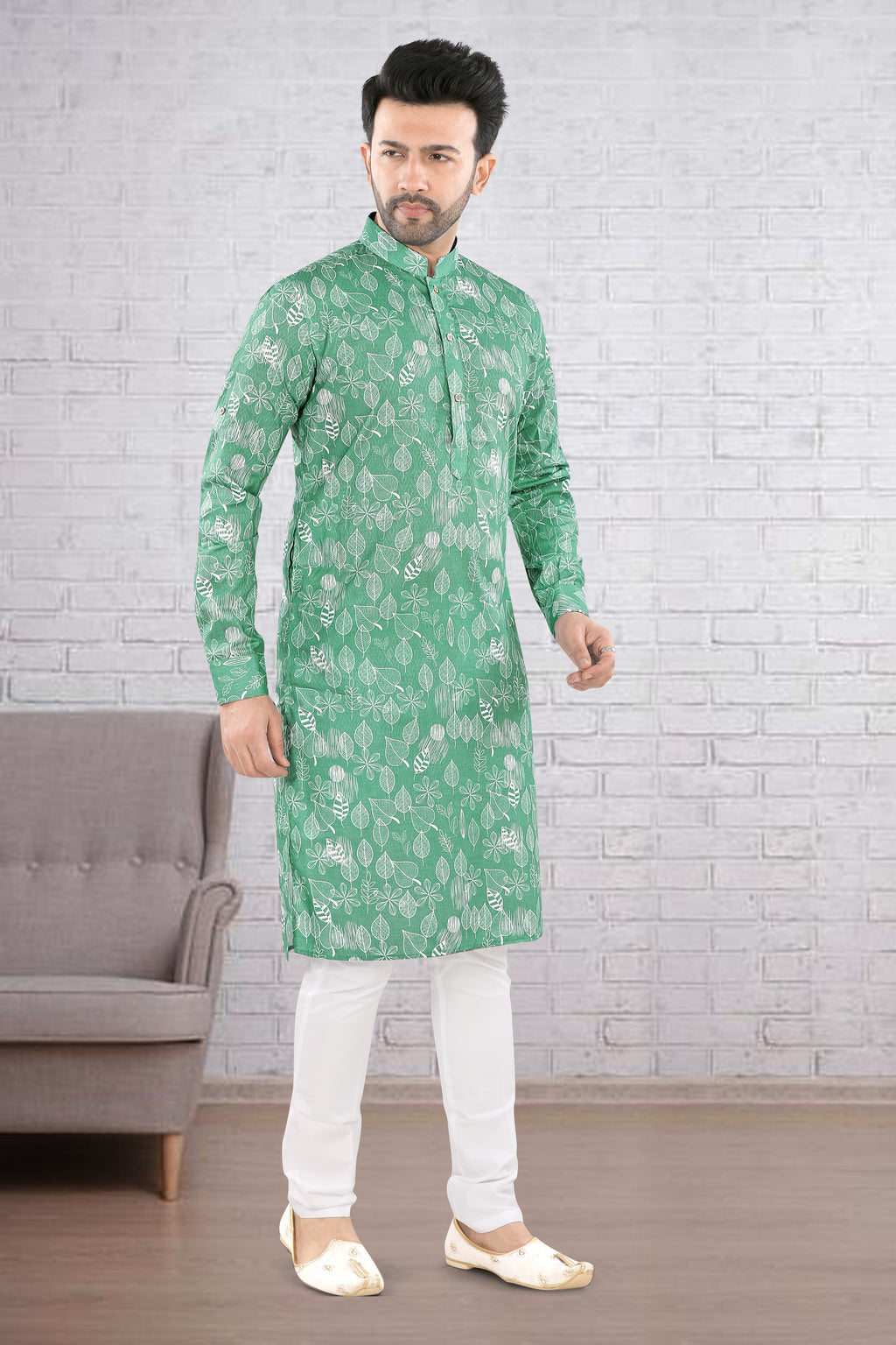 Verdant Vriksha Classic Kurta Set – By Miitsu (6430)