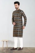 Black Noir Amber Check Kurta Set(7070)