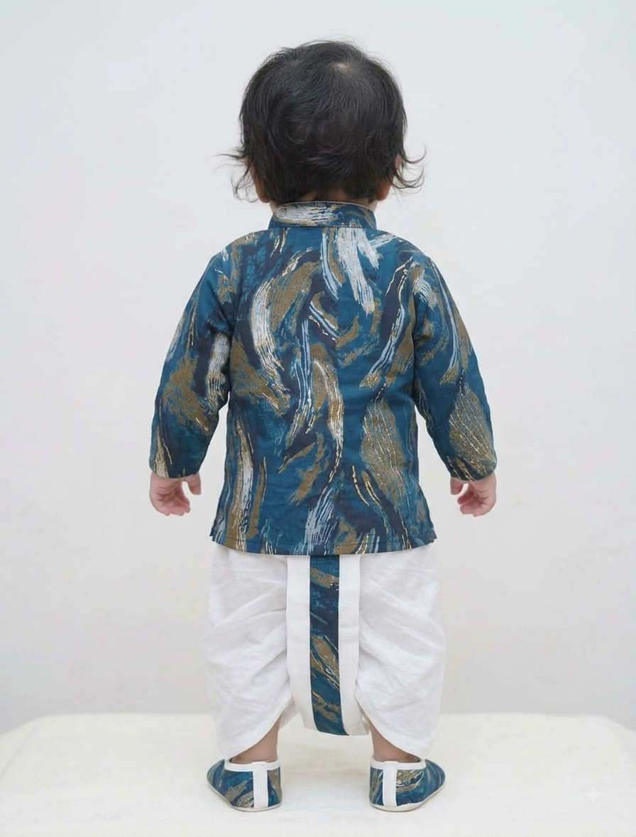 Little Prince Printed Kurta & Dhoti Set(7194)
