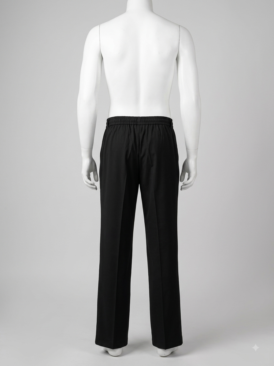 Modern Straight-Leg Elasticated Trousers(BAGGI)