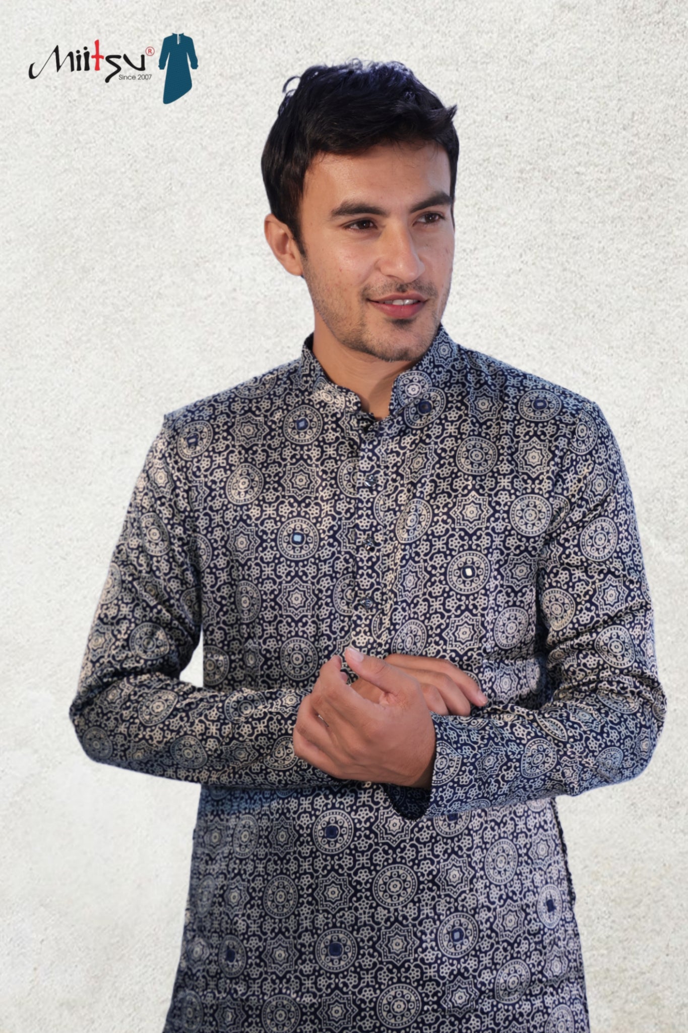 Midnight Majesty Printed Kurta (2790)