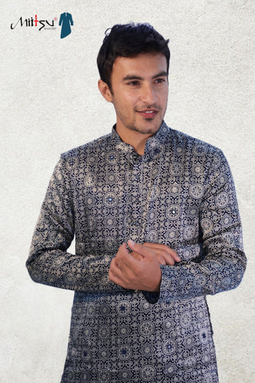 Midnight Majesty Printed Kurta (2790)