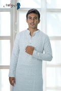 Pastel Lakhnavi Ethnic Motifs Sequinned Kurta (6332)