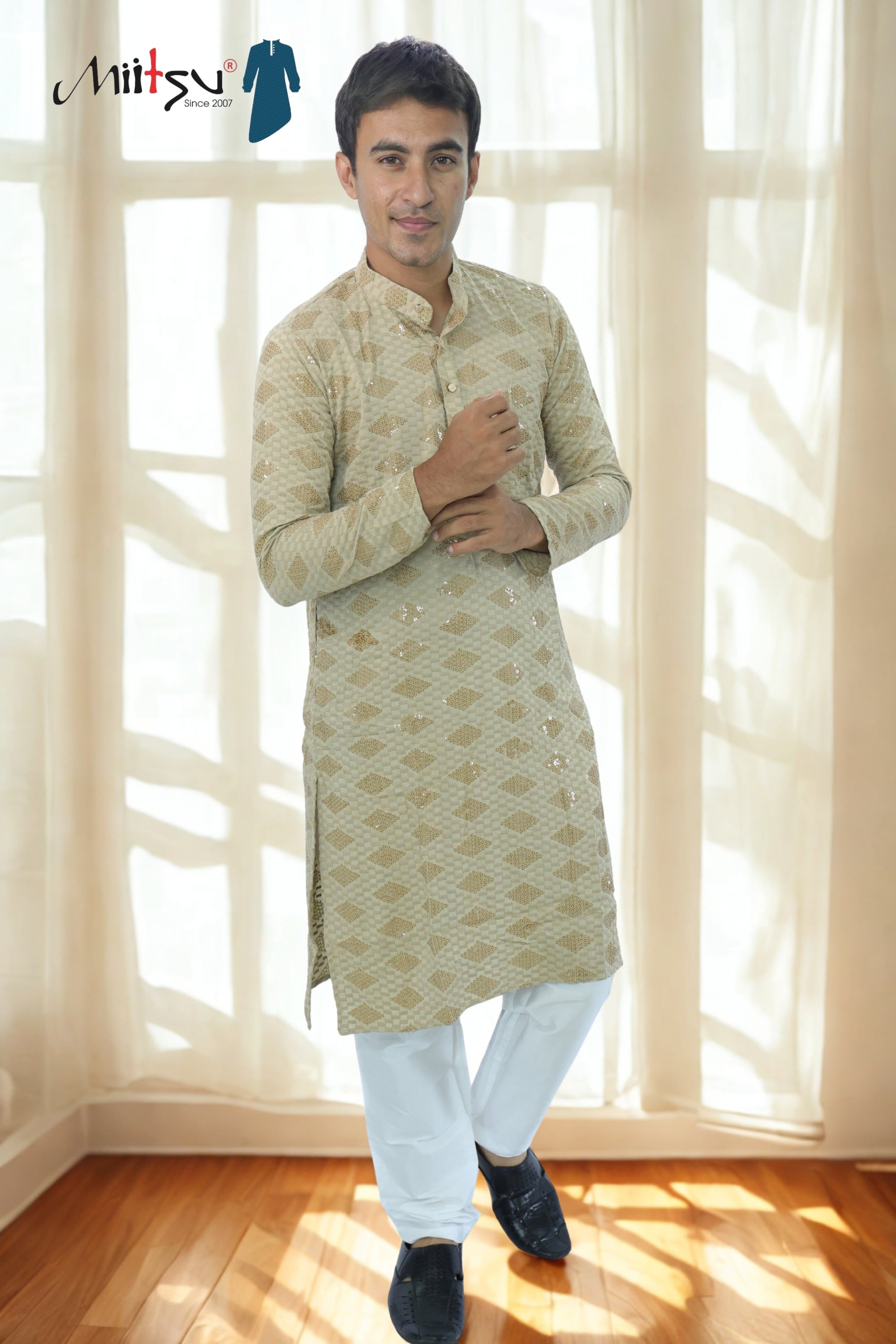 Ethnic Motifs Sequinned Kurta (2727)