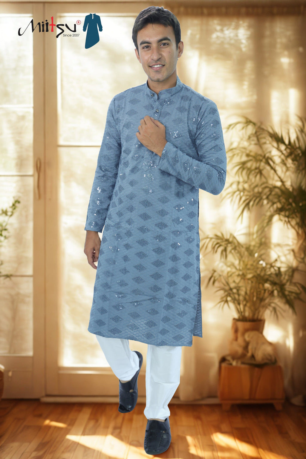 Ethnic Motifs Sequinned Kurta (2727)