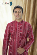Thread Work with Mirror Lucknowi Kurta Set (5179)