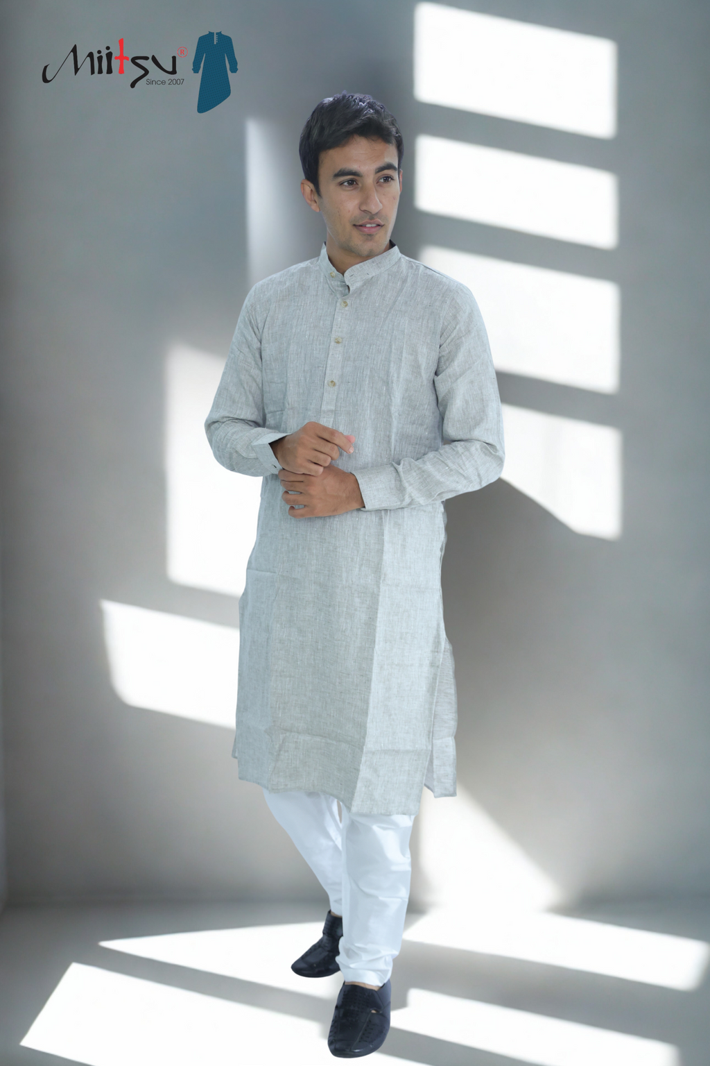 Mist Grey Lilen Kurta (LL01)