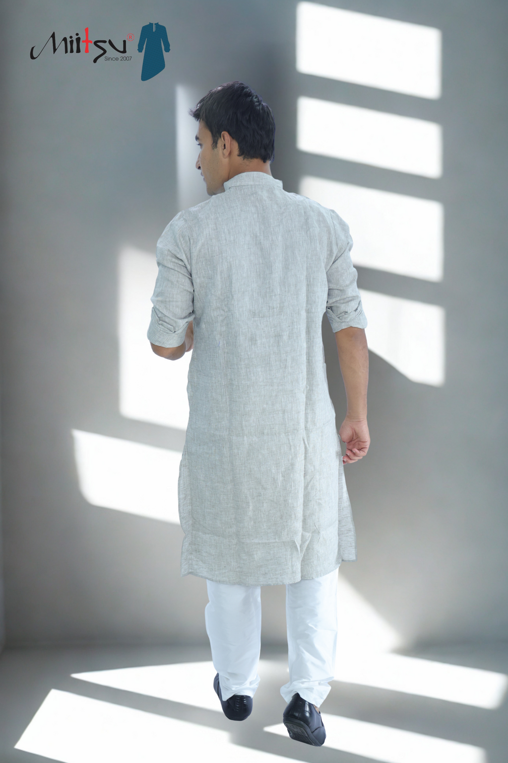 Mist Grey Lilen Kurta (LL01)