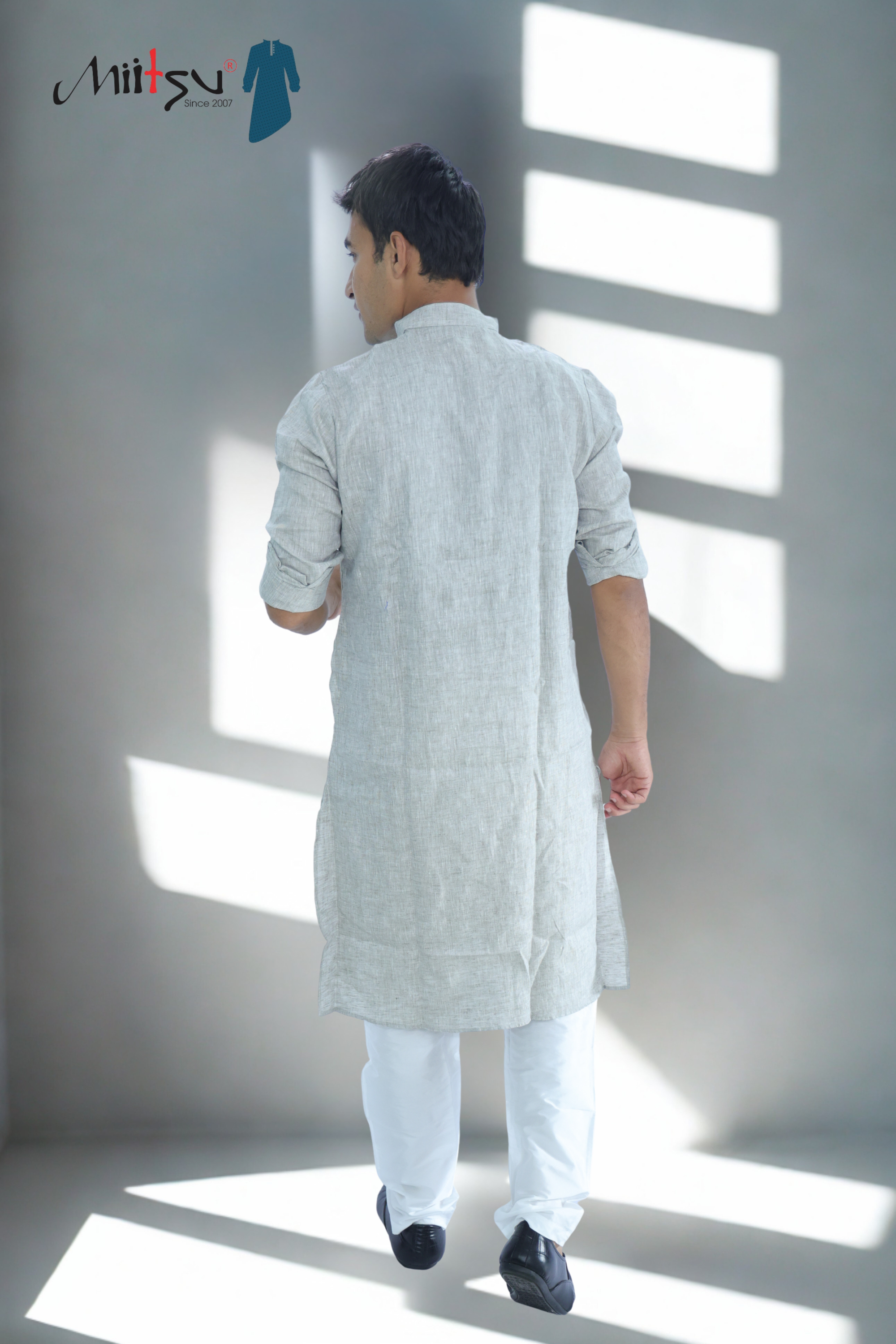 Mist Grey Lilen Kurta (LL01)