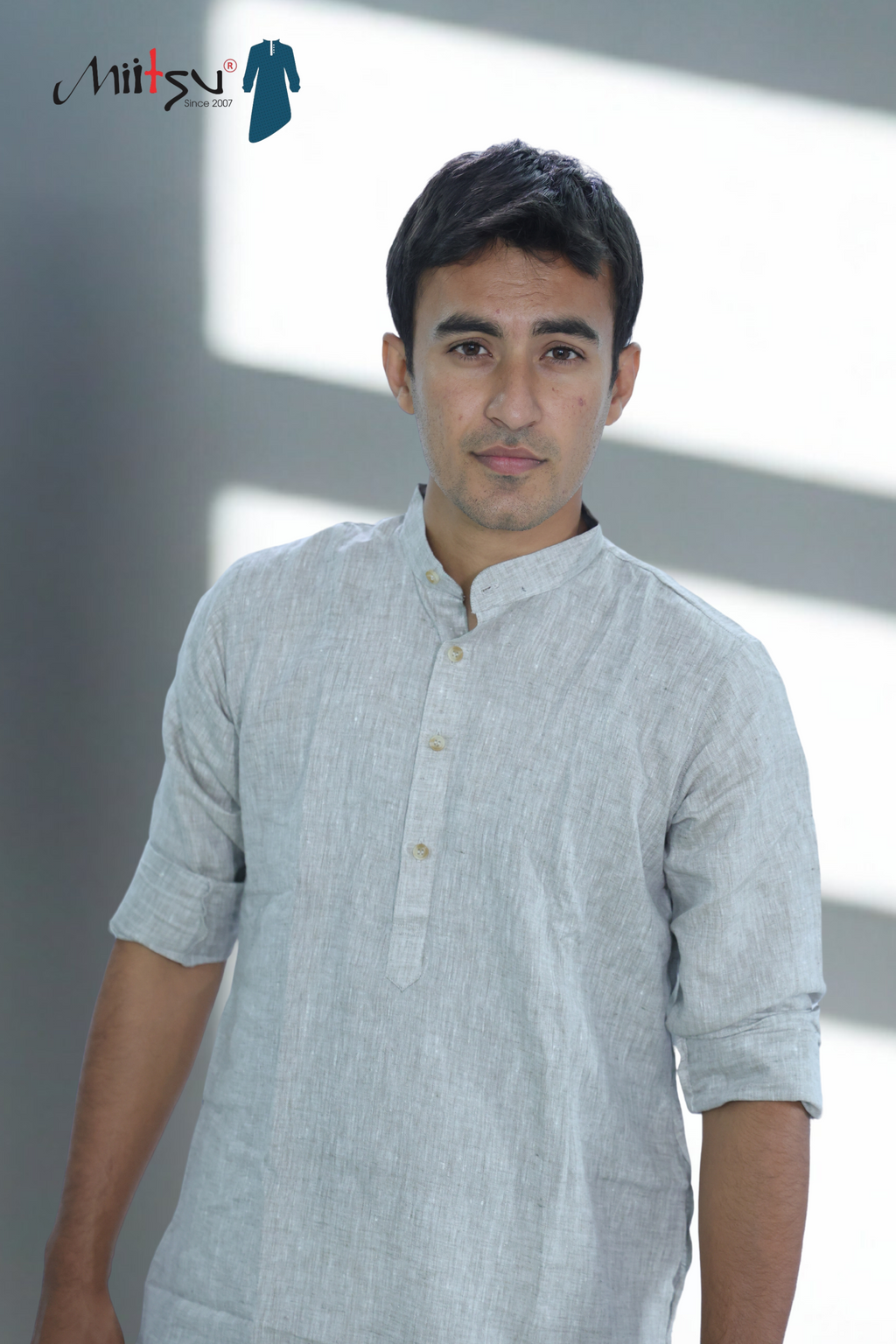 Mist Grey Lilen Kurta (LL01)