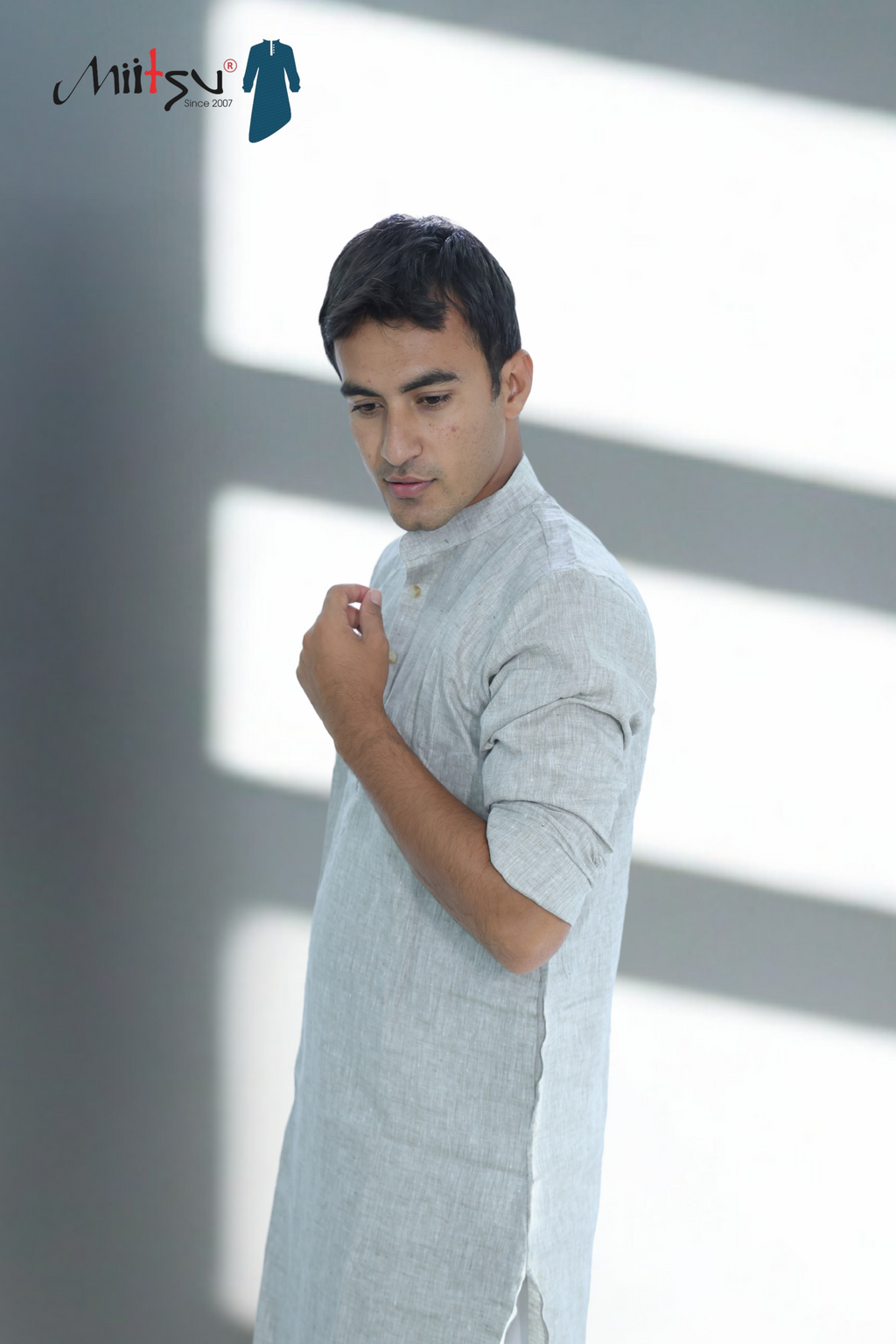 Mist Grey Lilen Kurta (LL01)