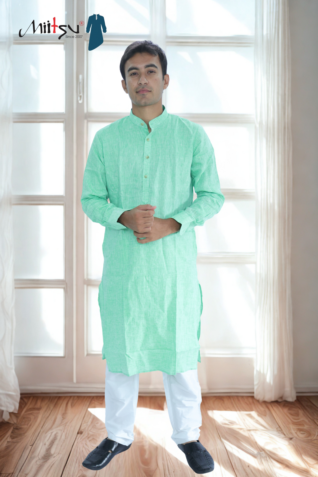 Mint Aura Lilen Kurta (LL01)
