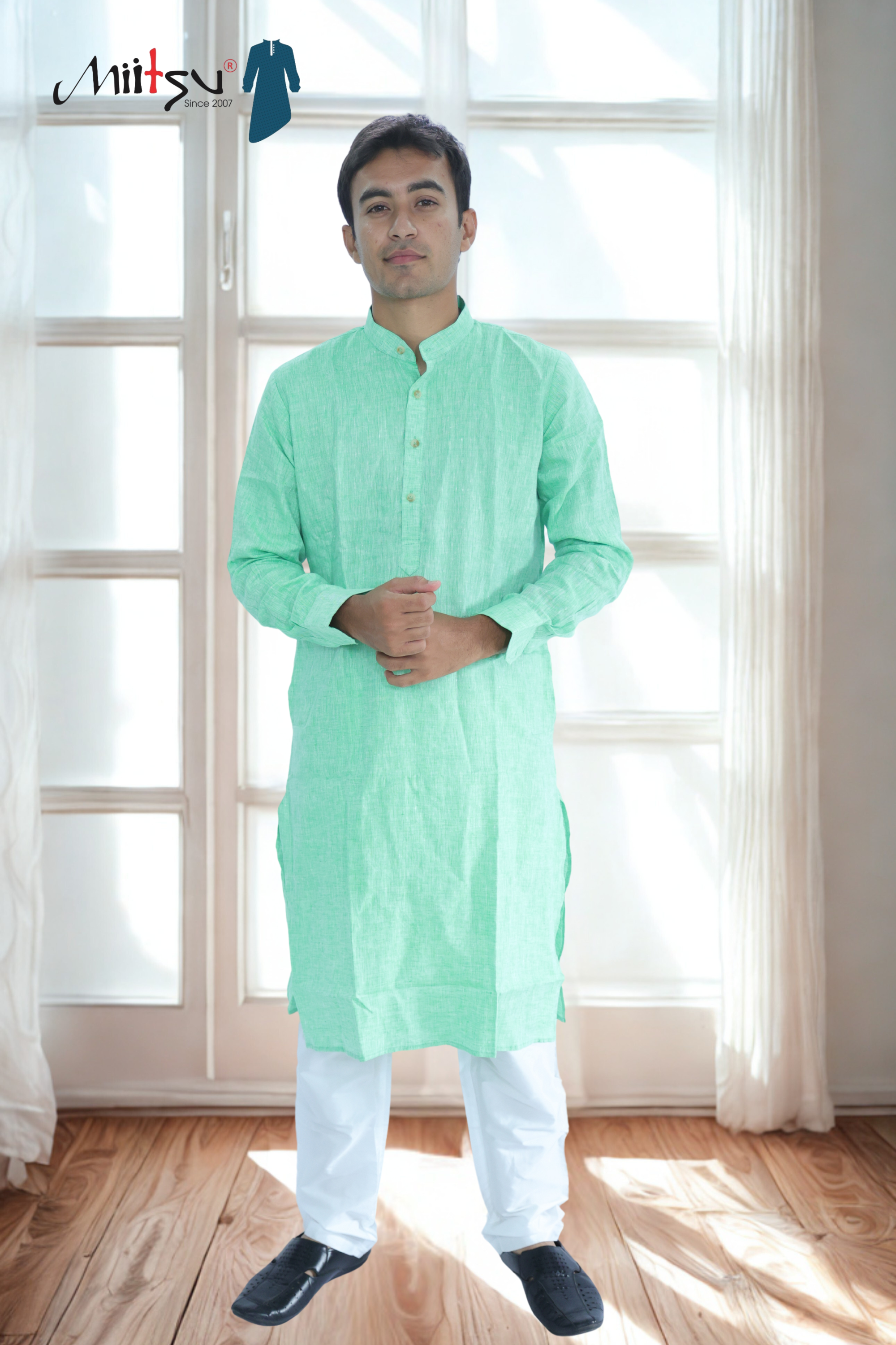 Mint Aura Lilen Kurta (LL01)