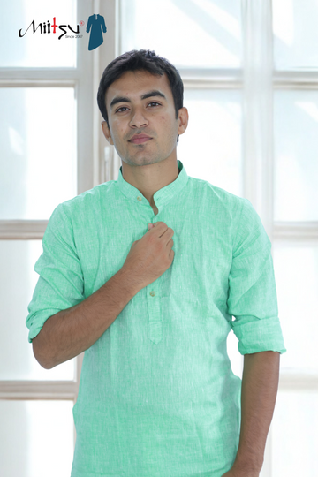 Mint Aura Lilen Kurta (LL01)