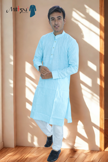 Sky Mist Lilen Kurta (LL01)