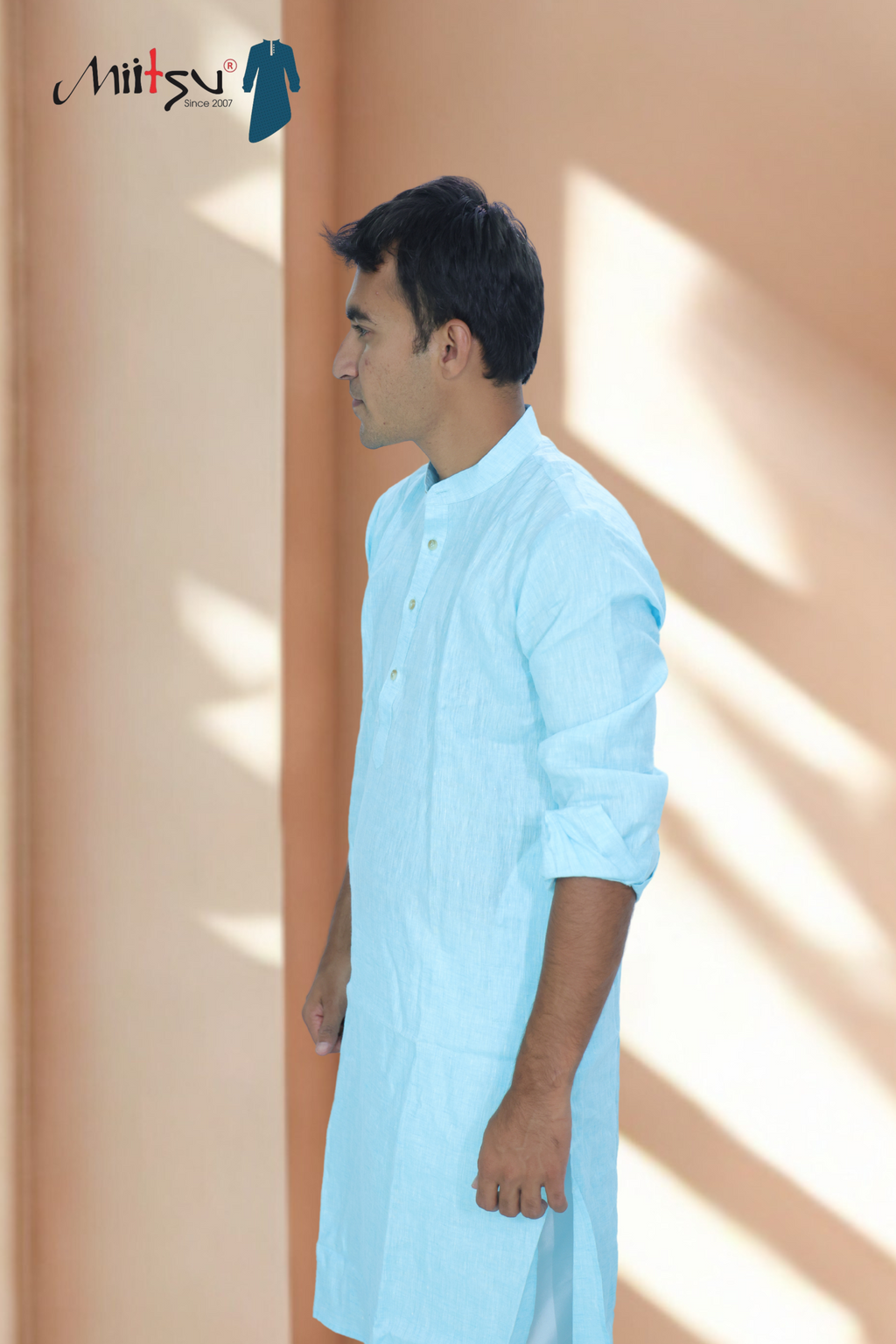 Sky Mist Lilen Kurta (LL01)