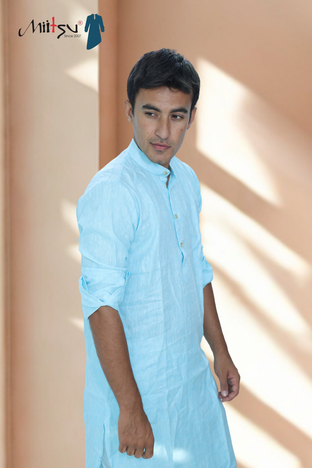 Sky Mist Lilen Kurta (LL01)