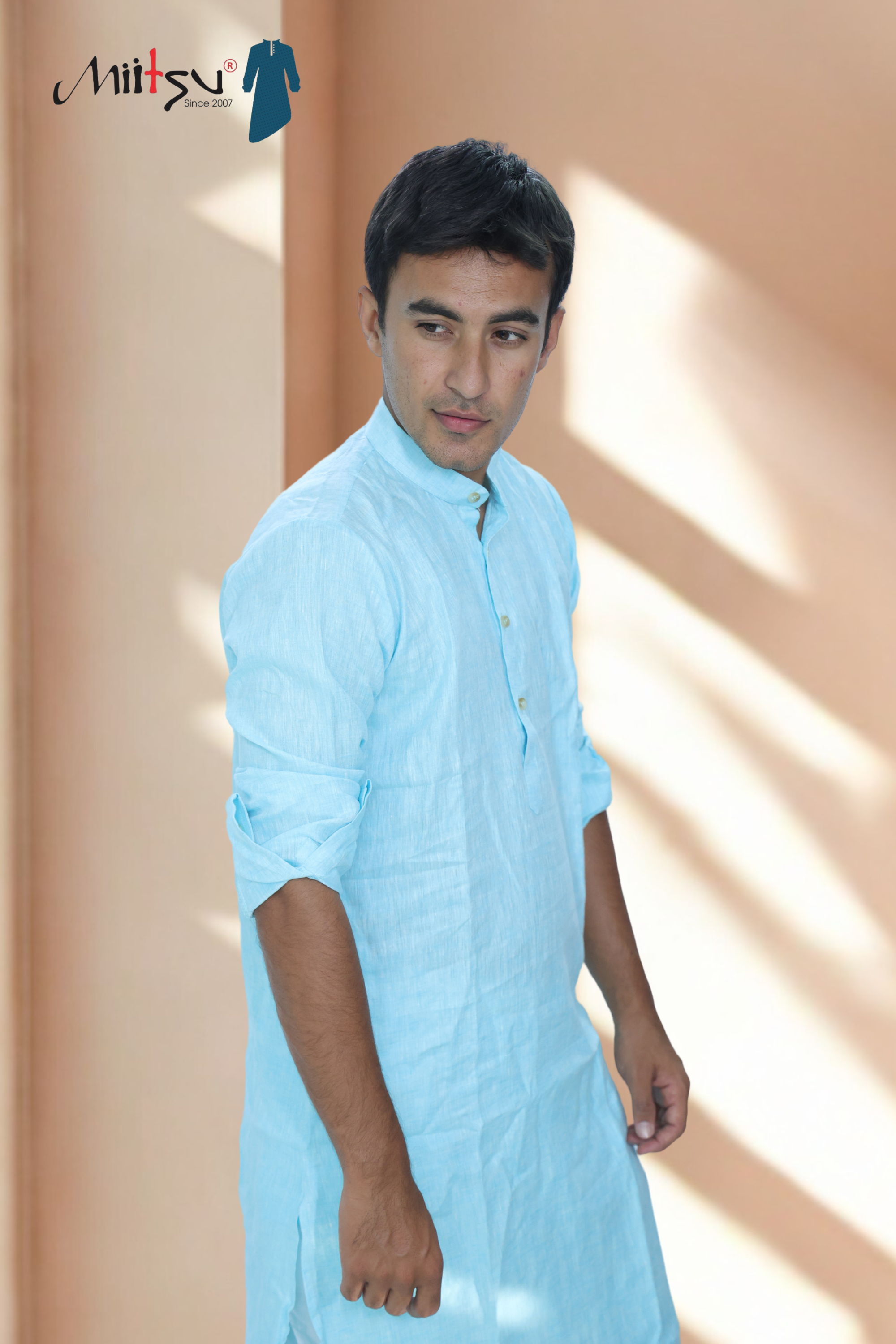 Sky Mist Lilen Kurta (LL01)