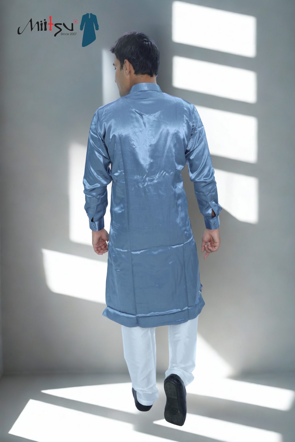 Grey Royalty Kurta with Horse Patchwork (ST13)