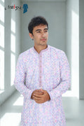 Men’s Pastel Multicolor Kurta Set – Subtle Elegance (7280)