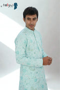 Men’s Sky Blue Embroidered Kurta Set – Festive Classic (10047)
